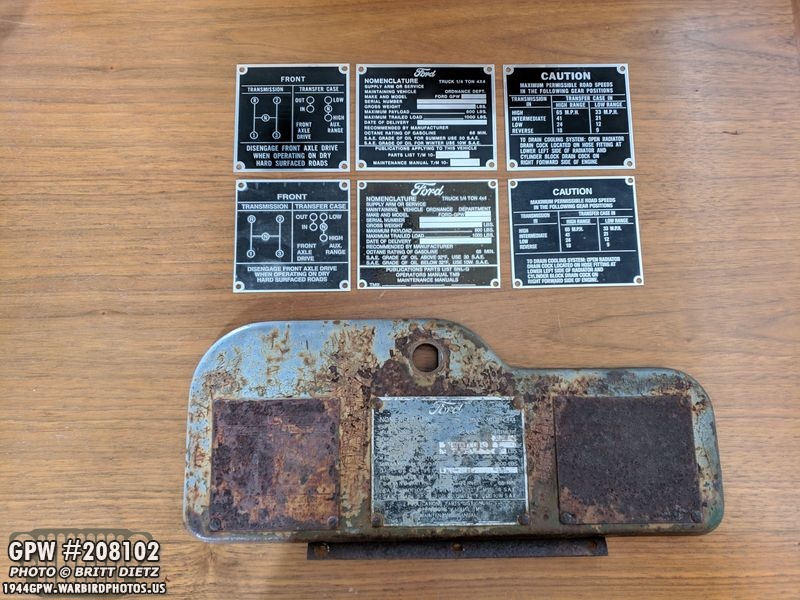 GPW #208102 Data Plates and Glove Box
