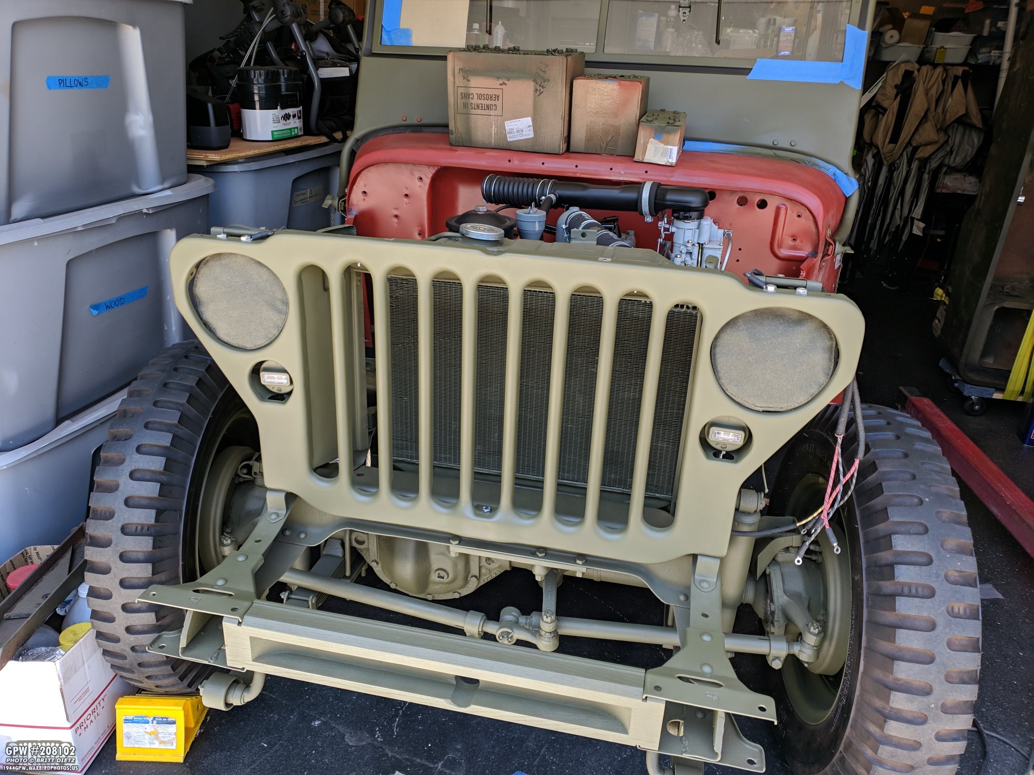 Test fitting the GPW Grill onto the GPW frame