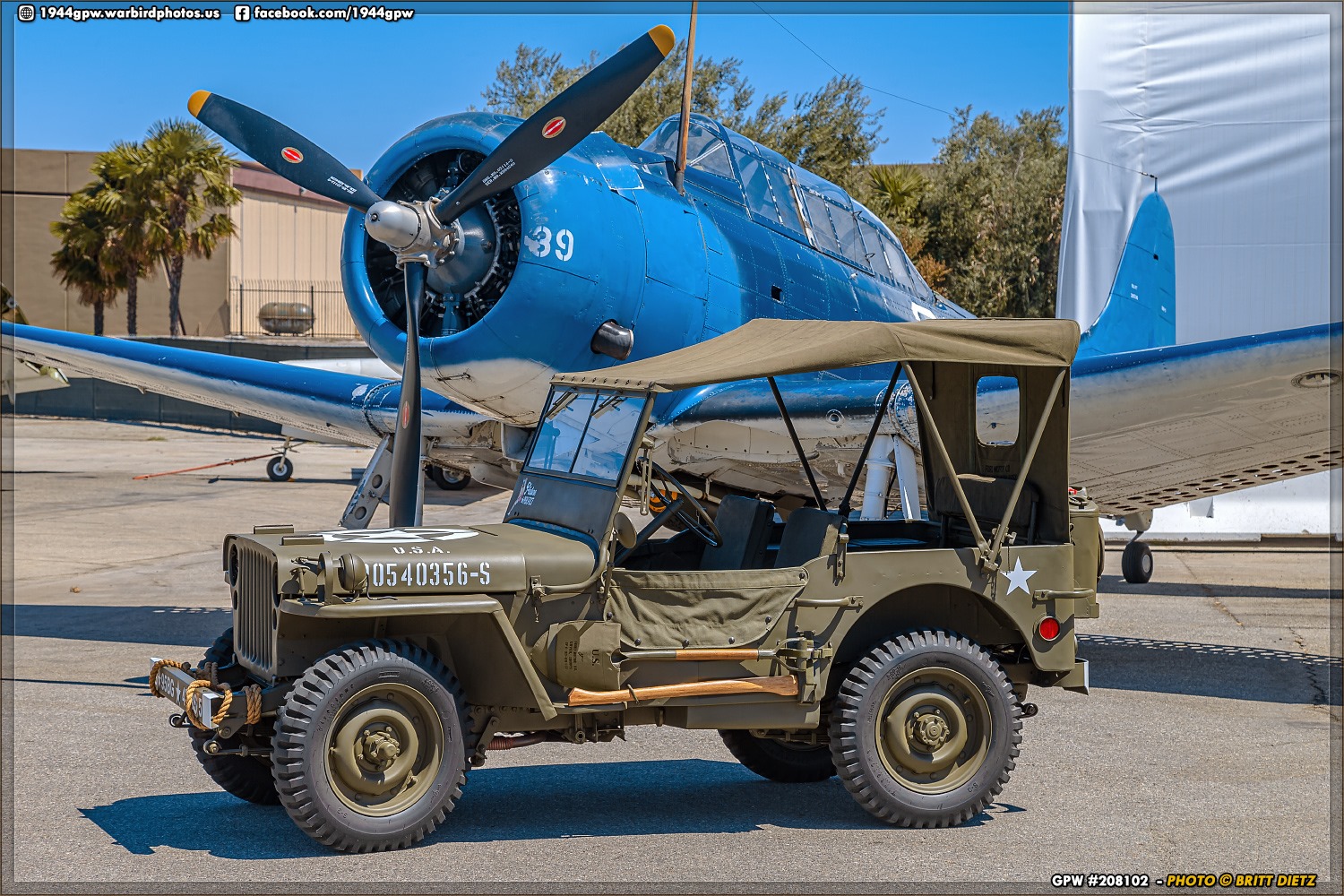 GPW Jeep #208102 with a SBD-5 Dauntless